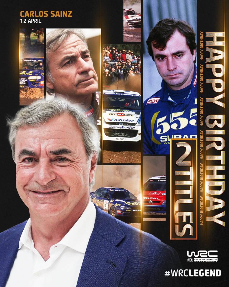 OfficialWRC's tweet photo. Happy Birthday to El Matador 🇪🇸 Enjoy @CSainz_oficial's best moments on https://t.co/bVNpLD93Wo today! 

#WRC #WRCLegend https://t.co/8KTtsK0Vqq