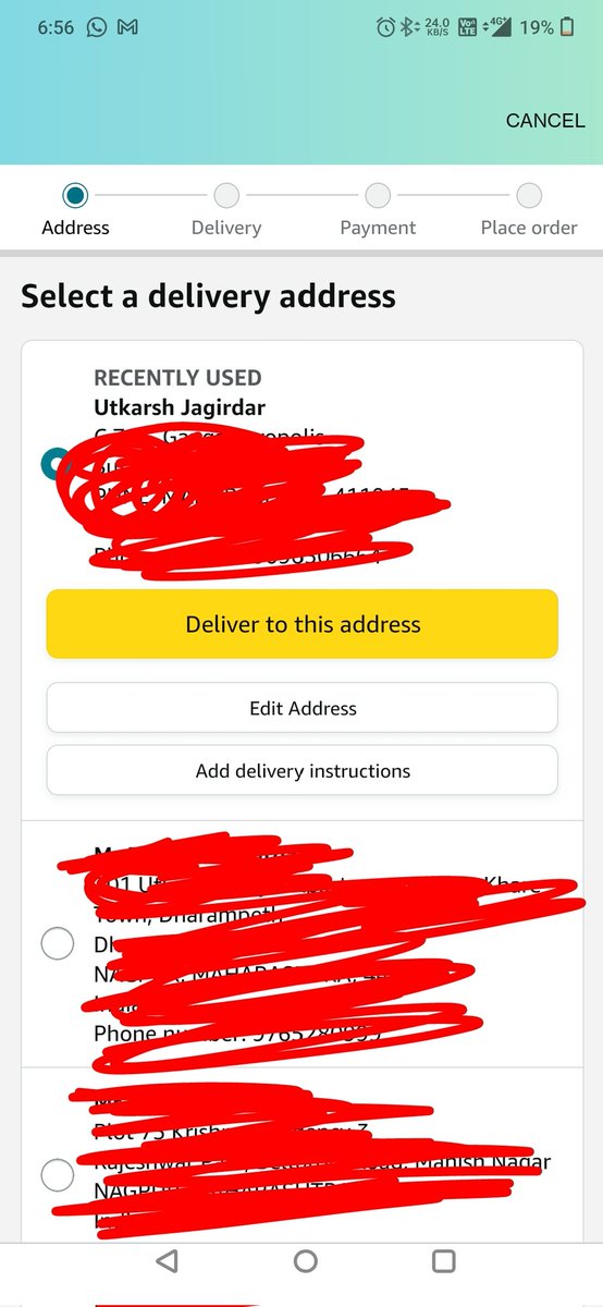 Utkarshjagirdar's tweet photo. @AmazonHelp After clicking the Deliver to this address button, nothing happens and I can't go beyond this page https://t.co/AXBfv5mu2q