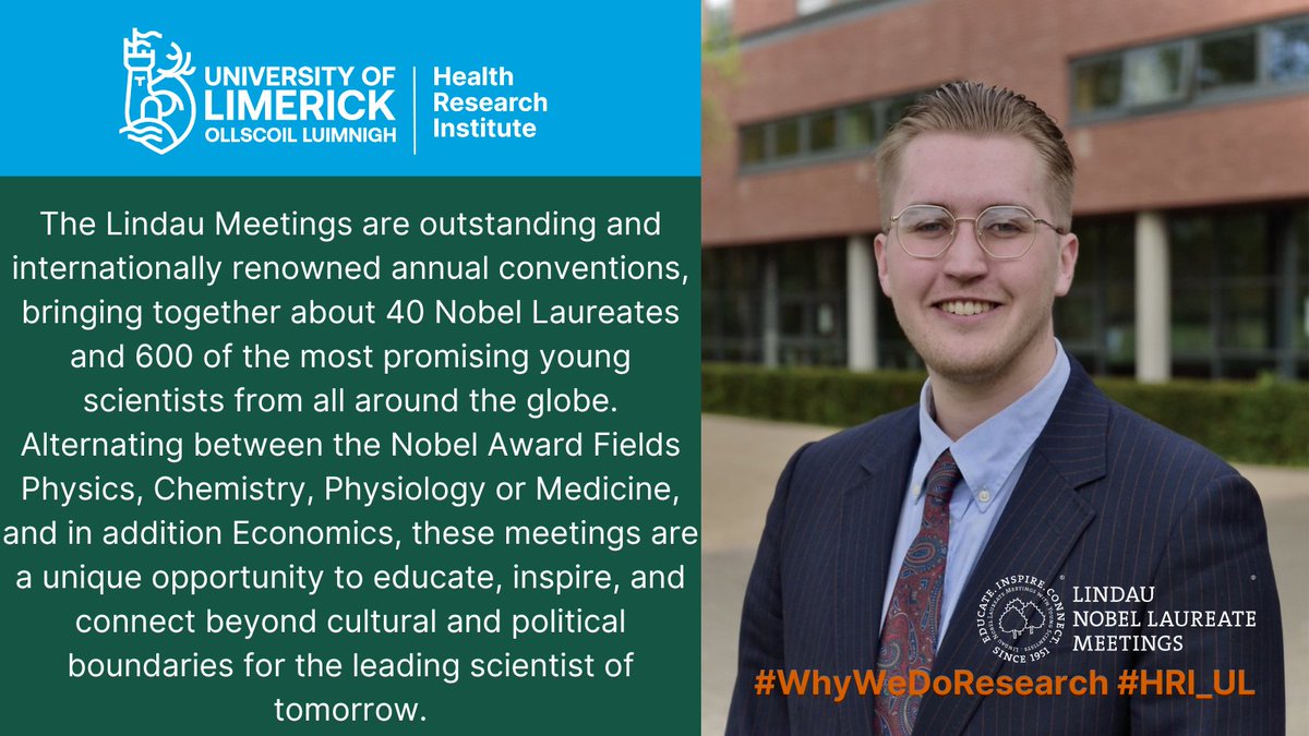 We asked @AidanBuffey to give us some background information on the Lindau Nobel Laureate Meetings for those who may not know.
Check out what he said below

 @lindaunobel @PessLimerick #WhyWeDoResearch #ScientistOfTomorrow #LindauNobelLaureateMeeting