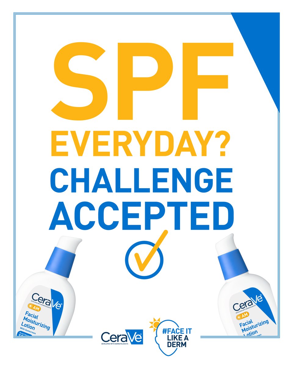 cerave's tweet photo. It takes 21-days to form a  habit. Join the 21-Day SPF Challenge to get on the path toward a lifetime of hydration and UV protection.​

#CeraVe #DevelopedWithDerms #FaceItLikeaDerm #21DaysofSPF https://t.co/BzNNcWJn4q