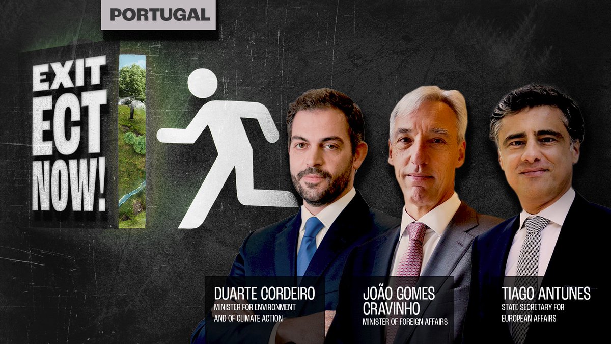 🇵🇹Exit the Energy Charter Treaty NOW!

<a href="/DuarteCordeiro/">Duarte Cordeiro</a> <a href="/JoaoCravinho/">João Cravinho</a> <a href="/AEuropeus/">Arquivo Assuntos Europeus (2022-2024)</a>: Thousands of Portuguese &amp; Europeans are calling to #ExitECT - a toxic agreement hampering EU’s shift to clean energy. Be champions, put the health of our planet over the profits of big corporations