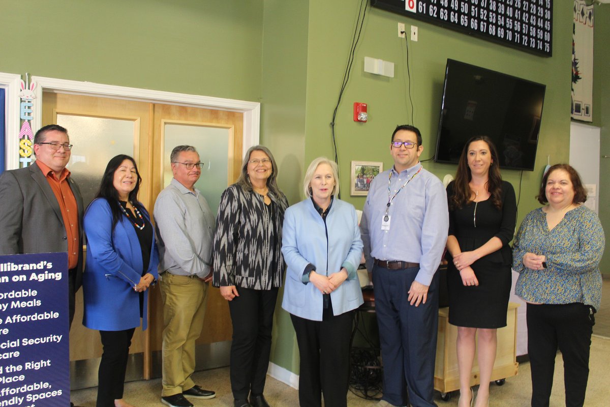 On Thursday, Onerahtókha/April 6, 2023, New York State Senator Kirsten Gillibrand visited the Saint Regis Mohawk Tribe’s Office for the Aging to present her five-point Master Plan on Aging with our local community elders. The five points include ensuring affordable, healthy meals