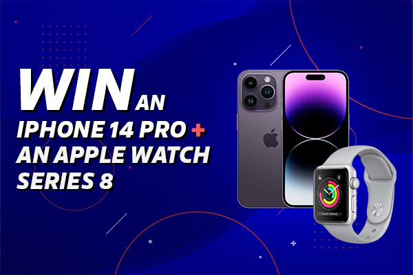 The draw for this amazing Apple tech bundle is fast approaching! 🥳🤞

On Saturday 29th April you could win an iPhone 14 Pro AND an Apple Watch Series 8 📱🤩🎊

Get your tickets here: bit.ly/3zPkaUF