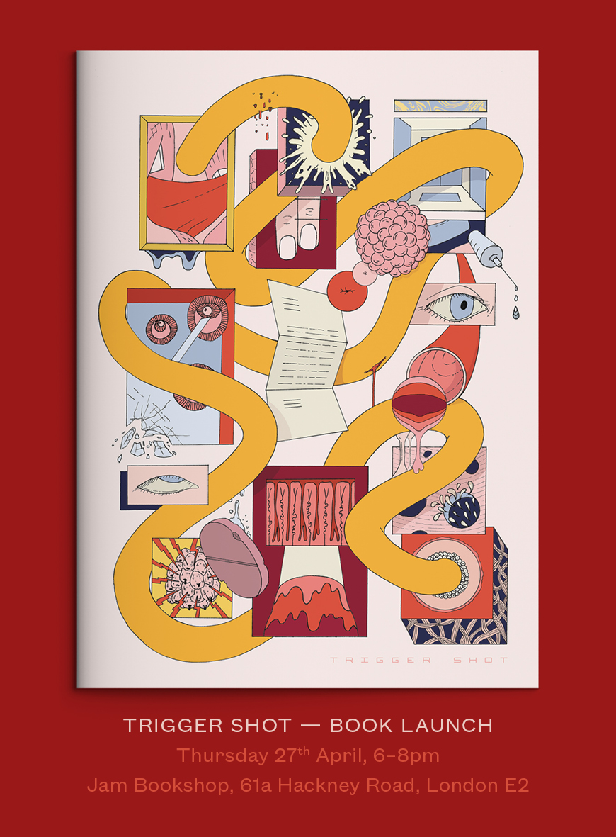 TalBrosh's tweet photo. My upcoming abstract comic book Trigger Shot is launching at @jambookshopuk on the 27th 6โ8pm. Please join me for a beer and a peek.
#comicbooklaunch #abstractcomics #infertilityawarenessweek https://t.co/ER4k0cLY5v