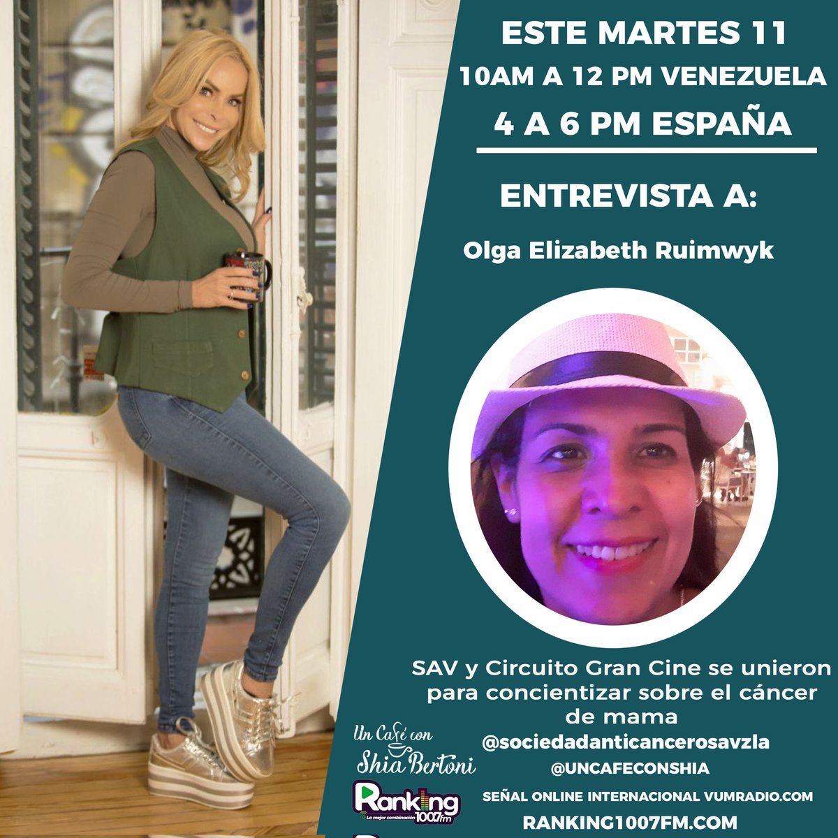 Buenos días con aroma a café ☕ de posibilidad siempre y trabajo. Inicia un nuevo dia
Venimos con edición especial <a href="/uncafeconshia/">Un Café con Shia</a> con todo el Periodismo Internacional de Salud
<a href="/vumradio/">ＶＵＭ Ｒａｄｉｏ</a> <a href="/Ranking1007/">Ranking100.7fm</a>