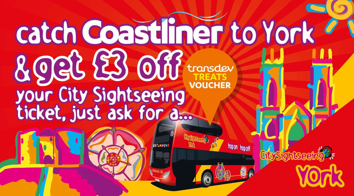 yorkbus's tweet photo. 🤔Looking for ideas of things to do this Easter half term break?
🤩Our friends @yorksightseeing are now running tours every 15 mins
🚌Catch Coastliner to York and get £3 off your tour, just ask your driver for a #TransdevTreats voucher
➡️ Find out more https://t.co/K4c72PTTd3 https://t.co/pZwFo6adAD