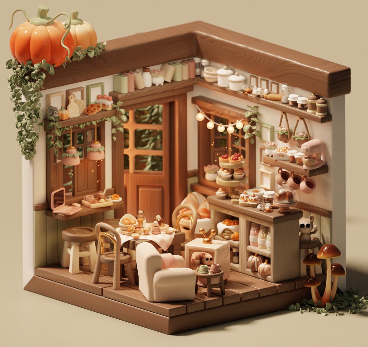 nicky_blender's tweet photo. Hi #PortfolioDay!🌷
I'm Nicole, a 3d artist who makes cozy scenes with Blender🍄
I'm also the Splash Screen for Blender version 3.5🥹
#b3d https://t.co/kMg2QyCD1D