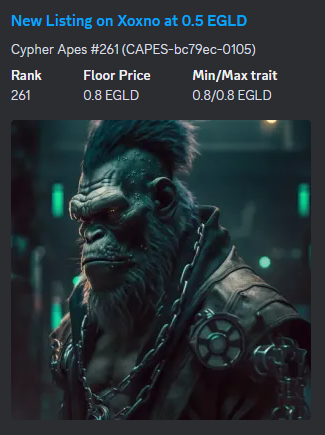 Need a Discord bot to showcase your #MultiversX collection's listings and sales? 

DM us!!