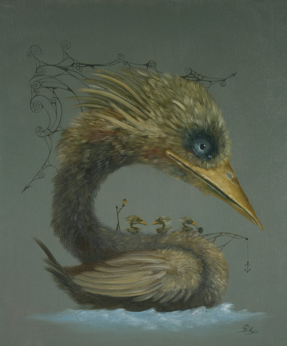Nightingale
Oil on Canvas
60x50cm
schaap-art.nl/product/nighti…
In the darkness of night, this strange bird swims across the vast oceans of the Dreamworld.
Watching for creatures that have fallen into the waters because they misjudged the size of these waters.