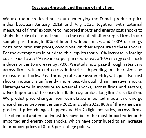 TiUEconomics's tweet photo. Today we welcome @IsabelleMejean from @sciencespo to our #Tuesdayseminar! She will present her paper "Cost pass-through and the rise of inflation" https://t.co/pPO3n2p93X #Cost #rise #inflation #microlevel #pricedata #Frenchproducer #priceindex #research #economics https://t.co/MHykBdiukM