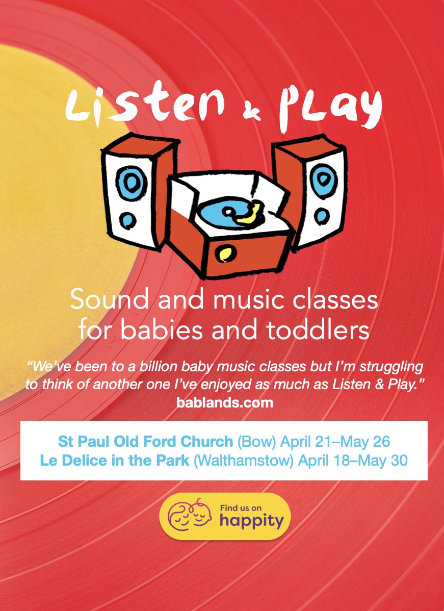 School of Noise (@schoolofnoise) on Twitter photo New series of classes for babies and toddlers exploring sound and music in Walthamstow and Bow 🔊 🎟️ £7 <a href="/LeDeliceE17/">Le Délice E17</a> <a href="/stpauloldford/">St Paul Old Ford</a> <a href="/HappityApp/">HappityApp</a> @folpe17
#Walthamstow #e17 #TowerHamlets New series of classes for babies and toddlers exploring sound and music in Walthamstow and Bow 🔊 🎟️ £7 <a href="/LeDeliceE17/">Le Délice E17</a> <a href="/stpauloldford/">St Paul Old Ford</a> <a href="/HappityApp/">HappityApp</a> @folpe17
#Walthamstow #e17 #TowerHamlets