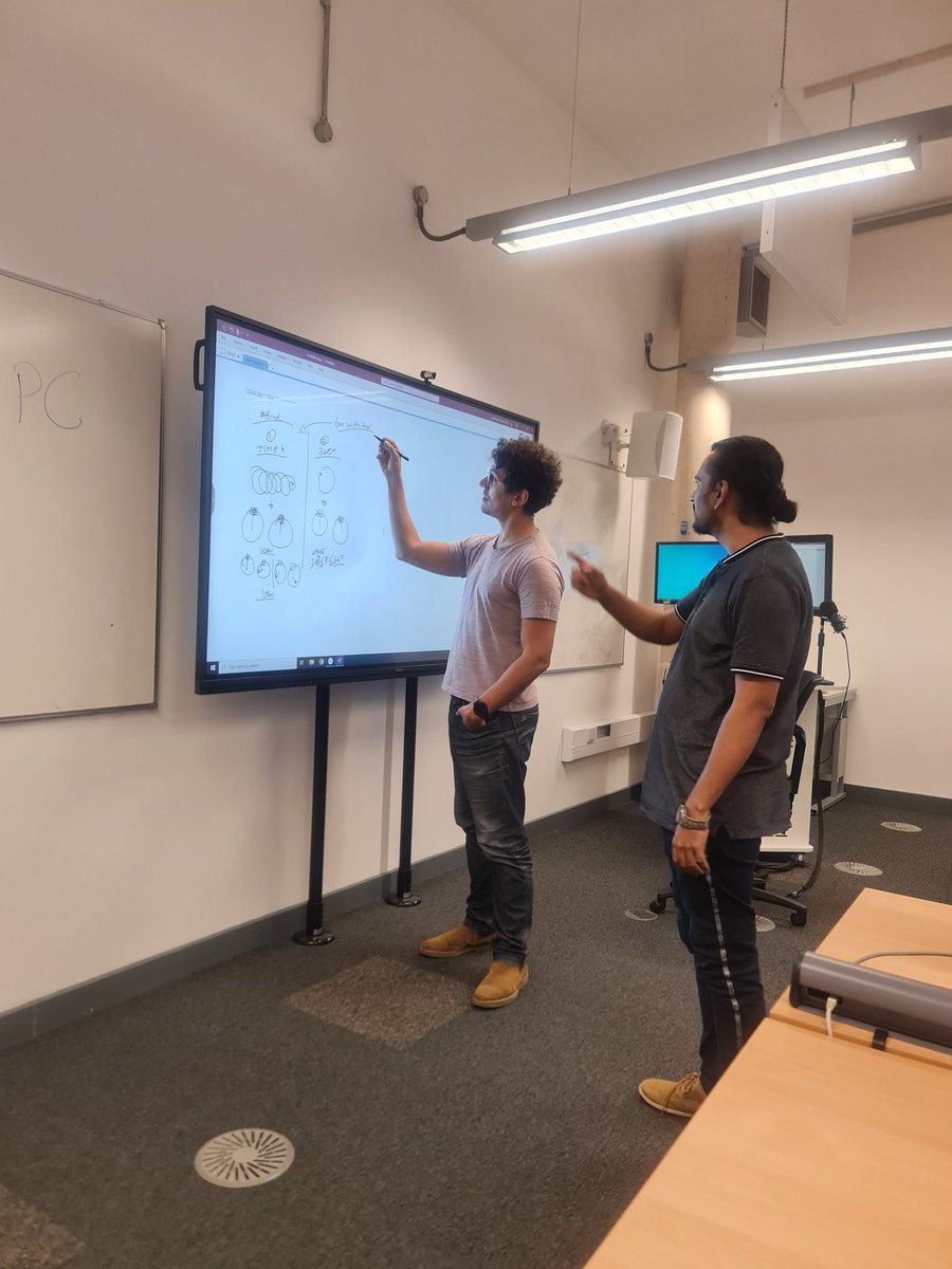 TheThiagoSena's tweet photo. Here, me and Sourabh, next day, still trying to figure it out how to connect the Vice Ttacker inside Unity. But, we gave up at the time and focused and do the game itself. So, here we are discussing the game design. https://t.co/utYXLeml4O