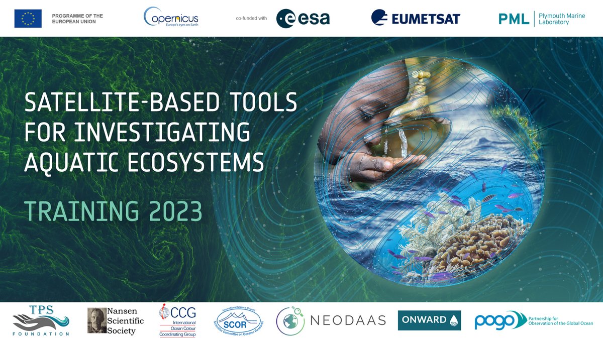 brloveday's tweet photo. Researching or monitoring aquatic ecosystems using remote sensing? Need some training support? Don't miss the @trevorfondation webinar series. Week 2: Introduction to Ocean colour coming up tomorrow! (...and join me in week 3!)

For more info: https://t.co/KPi2Ru5nDL https://t.co/IuvZyFCsdG