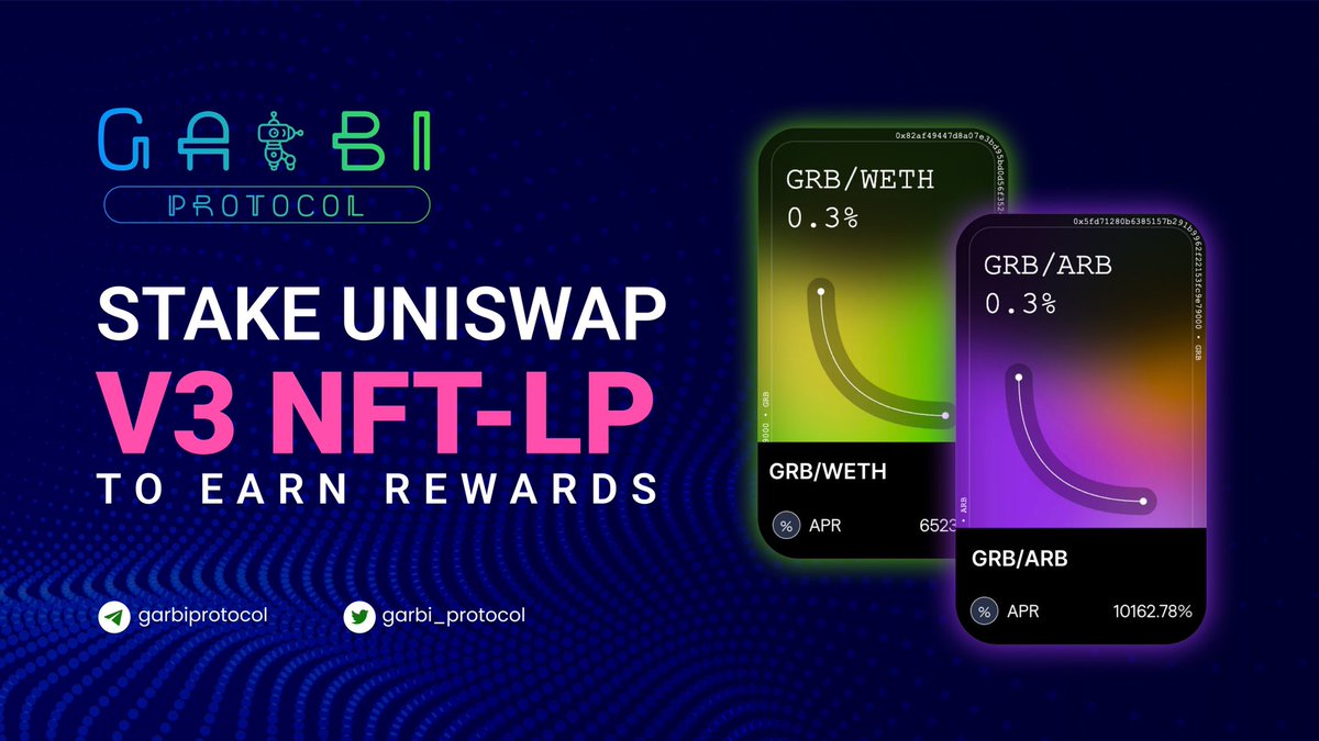Exciting! 
Garbi Protocol just released an update (v2.0.2) with a new earning opportunity for NFT-LP GRB/ARB holders. This incentivizes liquidity provision, increasing liquidity for the GRB token and benefiting the ecosystem. Thank you for your support! #GarbiProtocol #GRB #DeFi