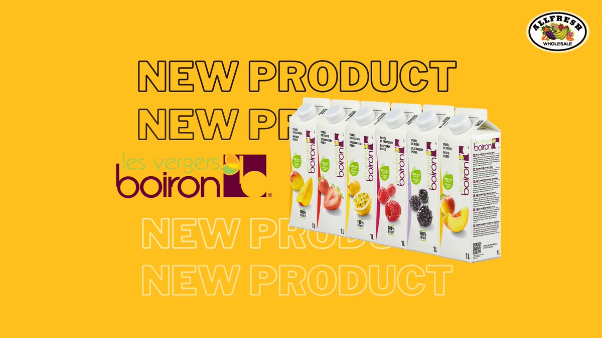 Exciting news! We are thrilled to announce the launch of our new product - Les Vergers Boiron's ambient fruit purees. Made with 100% original fruits and no added sugar. Contact us now to get your hands on these delicious purees. #allfreshwholesale #fruitpuree #ireland #newproduct