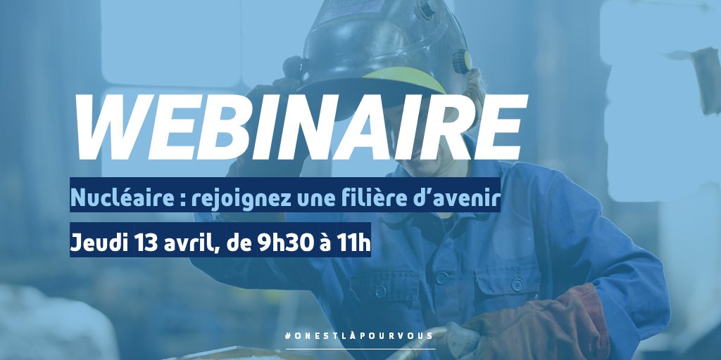 Le nucléaire recrute en Auvergne-Rhône-Alpes ⚡

Assistez au webinaire pour découvrir les opportunités d’emploi, les formations et l’accompagnement proposé pour rejoindre la filière
💻 mesevenementsemploi.pole-emploi.fr/mes-evenements…

#PrépaCompétences <a href="/afpaaura/">Afpa AuvergneRAlpes</a> <a href="/prefetrhone/">Préfète de région Auvergne-Rhône-Alpes et du Rhône</a>