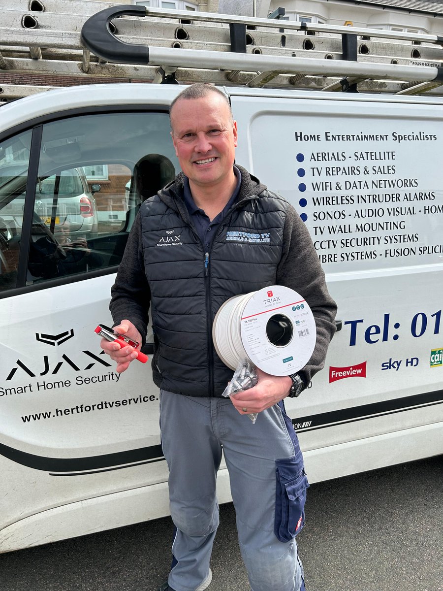 Congratulations to the CAI Show prize draw winner: John Oakins of <a href="/hertford_tv/">Hertford TV Service Ltd</a>  📺📡

Thank you for visiting our stand at the CAI Show 👍

#TRIAX #CAI #EvolvingConnectivity #tradeshow #winner