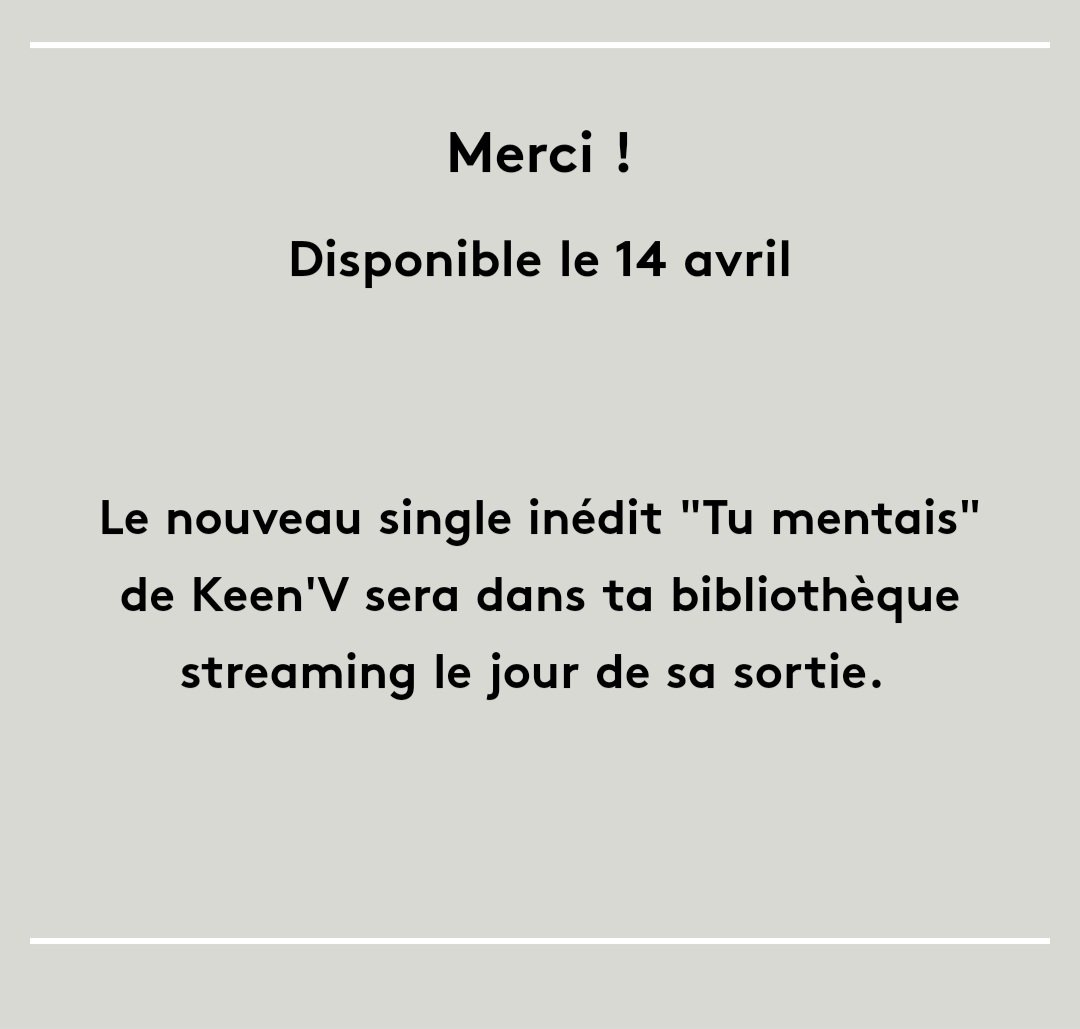LALY08711289's tweet photo. 📢 Action du jour, le nouveau titre de @KeenvOfficiel #tumentais dans ma bibliothèque @spotifyfrance Vraiment hâte 🚀🚀🚀🚀🎼🎯 🙏🙏🙏🙏 #tubedelete #MariahV #streaming https://t.co/HysCsy9u3R