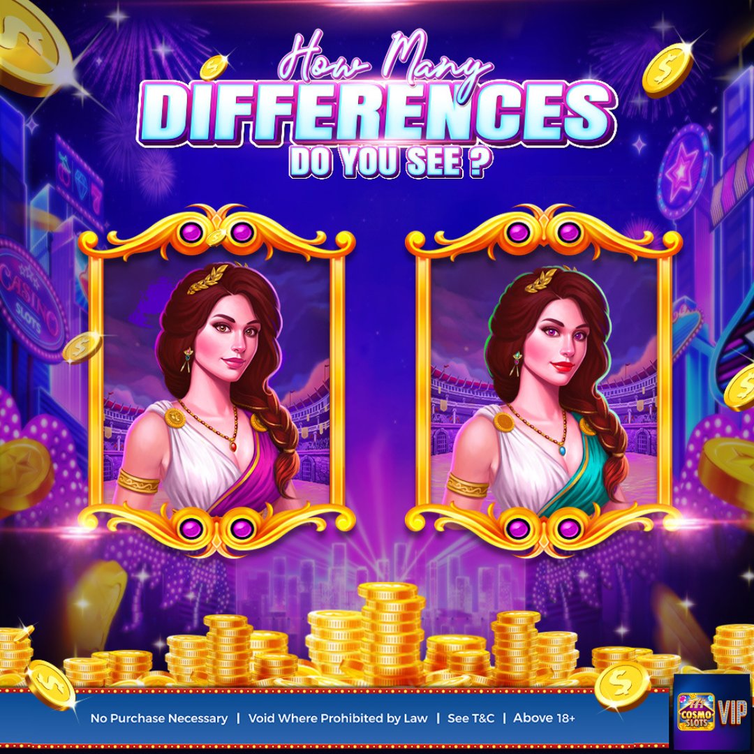cosmoslotsvip's tweet image. CosmoSlots VIP | Difference finding
Can you find all the differences? ❓💰💭
📌 Sign Up Now 👇 cosmoslotsvip.com/sign-up/
🥰 COSMOSLOTS VIP INVITE CODE | 8QYUZT 🎰
Comment if you guessed the answer right.💬🤑
Visit us for more info, T&amp;amp;Cs apply.
#CosmoSlotsVIP #CosmoSlotsInviteCode