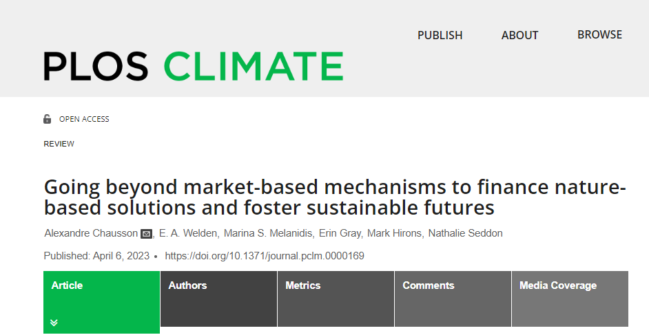 New Review article on #finance for #naturebasedsolutions beyond natural capital markets, by @AChausson @annie_welden @marinamelanidis @MarkAHirons @NathalieSeddon & Erin Gray ⬇️ journals.plos.org/climate/articl… @naturebasedsols @WorldResources @ecioxford @oxfordgeography #climatefinance