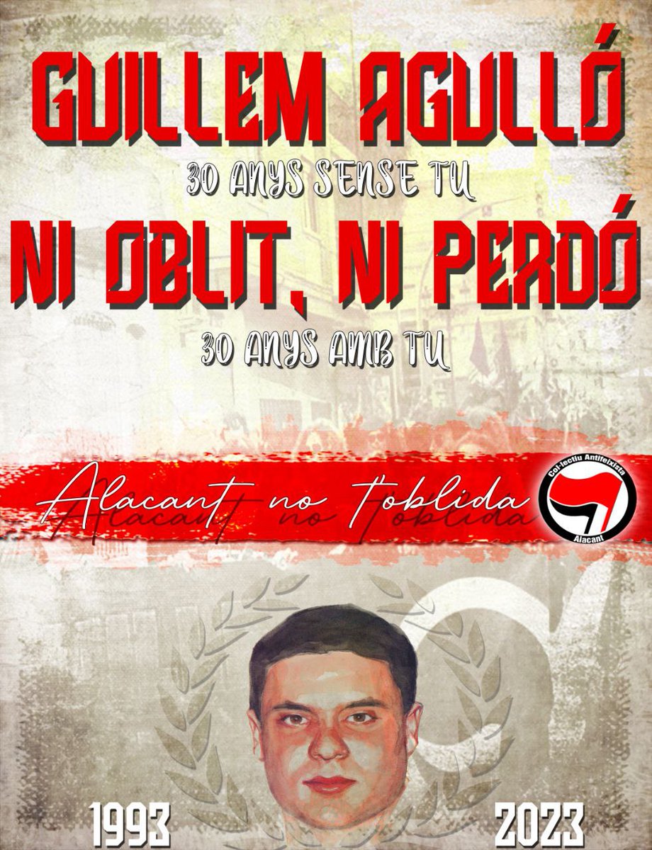 AlacantAntifa's tweet photo. En un moment clau per a la història, la teua lluita cobra més significat que mai i la teua memòria ens recorda quin és el nostre lloc.

30 anys sense tu, 30 anys amb tú!

Guillem Agulló, sempre en el nostre record!

EL PAÍS VALENCIÀ ÉS ANTIFEIXISTA! https://t.co/XDZHy8G34G