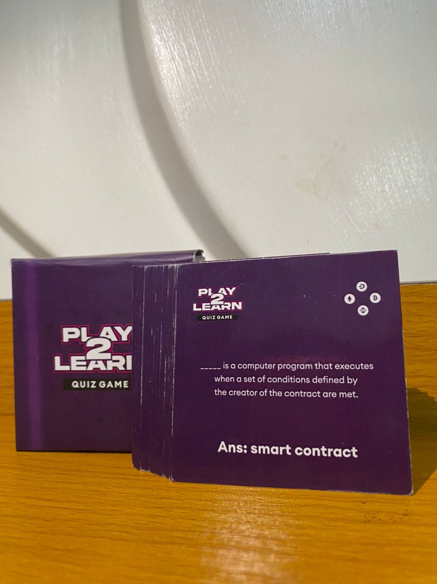 Web3Play2Learn's tweet image. Think you know alot about blockchain ? Try our quiz card game and show off your skills!

 #blockchainquiz #play2learn #tabletopgames #Web3Games