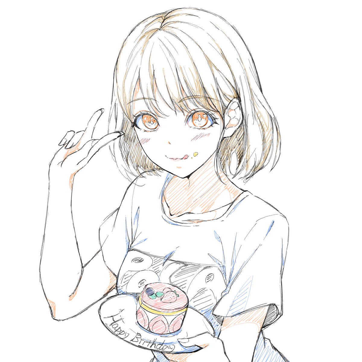 「ジョンススム( )さんの礒部花凛さんの誕生日フラワースタンド企画にてイラストを担」|しとろんのイラスト