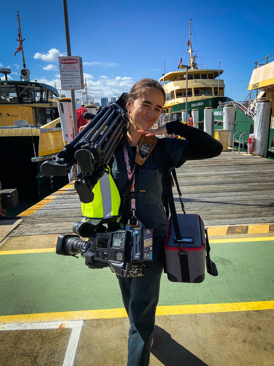 isobelroe's tweet image. A round of applause for Abbey Haberecht, one of the very few female news camera operators, who had her first day solo today after a six month traineeship at the ABC. She has the required muscles.