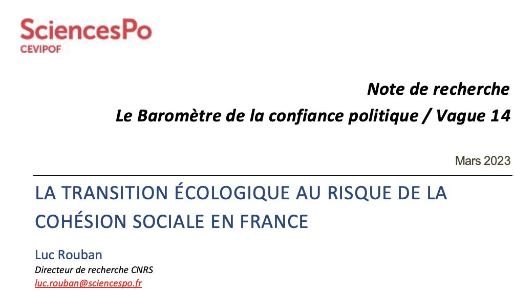 CEVIPOF's tweet photo. #BaroConfiance @CEVIPOF V.14 : Dernière note de @LucRouban "La transition écologique au risque de la cohésion sociale"
Quel réel état d'inquiétude en 🇫🇷🇩🇪🇮🇹 et🇬🇧 et quel degré de crédibilité pour les mesures prises par les # gouvernements ? https://t.co/ktjM8NVQyk