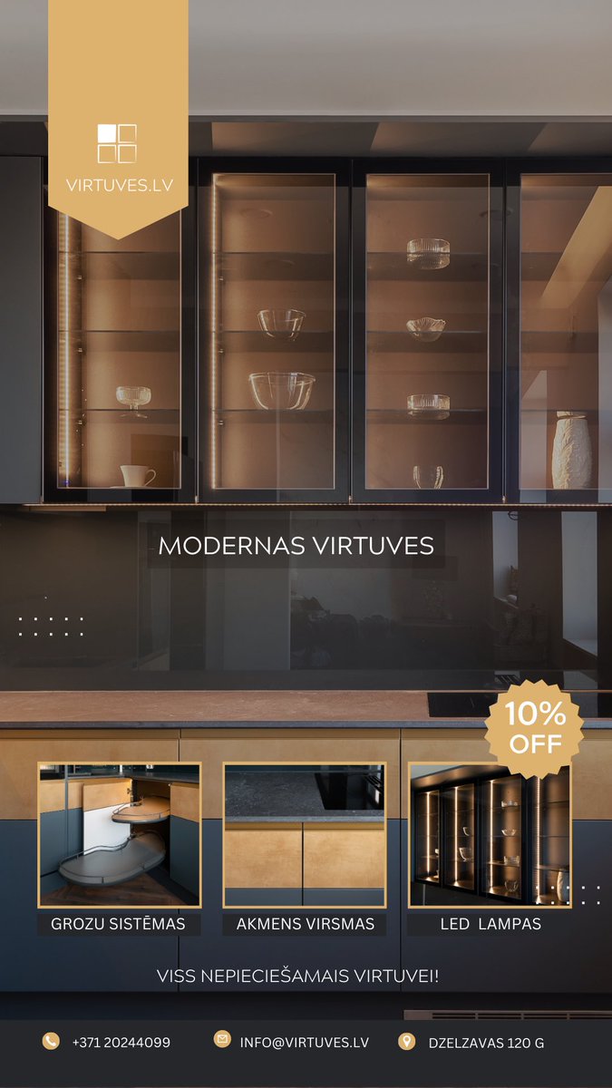 Izstrādājam inovatīvus virtuves dizainus, atbilstoši jūsu vēlmēm un vajadzībām! 

Vai jūs meklējat ietilpīgu virtuvi, kas mājoklī neaizņem daudz vietas? Mēs piedāvājam modernu virtuves dizainu, kas aizņem mazu platību, taču sniedz vairāk kā pietiekamu uzglabāšanas telpu!