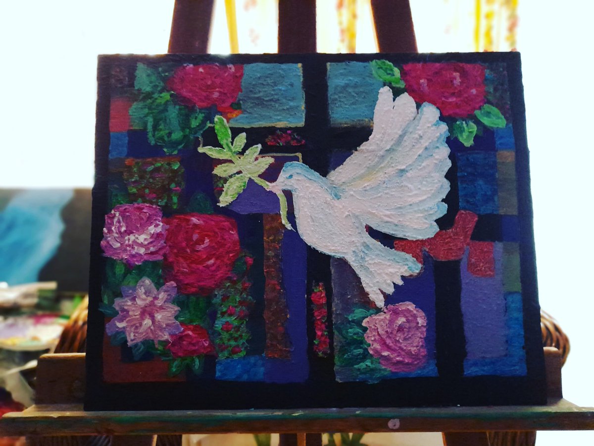 Caoba71Maria's tweet photo. Good morning, I leave you one of my paintings. It represents the holy spirit, since we have spent Holy Week in Spain, Andalusia, Malaga. Blessings 🫶💜 https://t.co/RsZswdPUQd