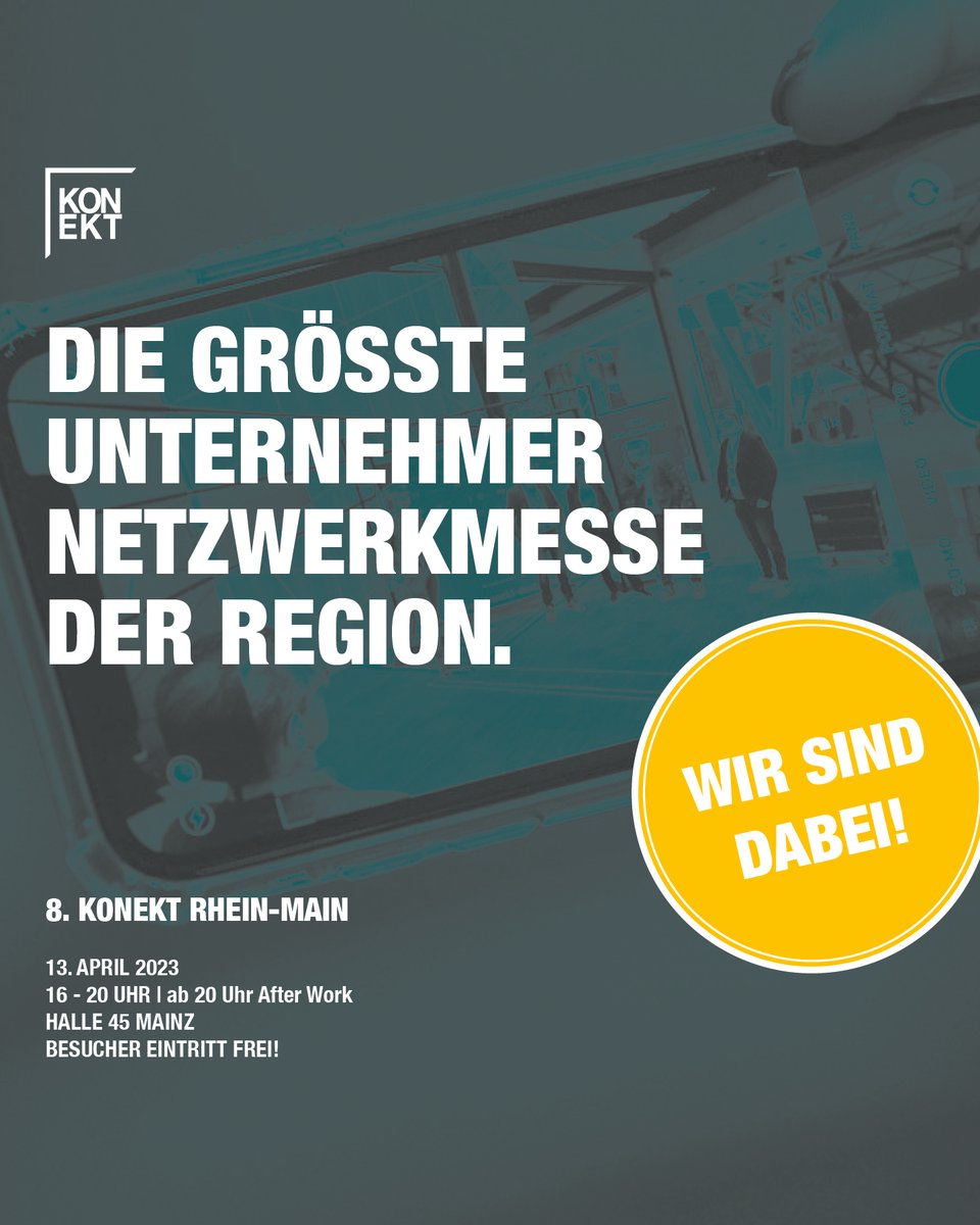 Besucht uns am Donnerstag von 16 bis 20 Uhr auf der 8. KONEKT in Mainz <a href="/halle45_mz/">Halle 45</a> in der Gründerlounge Stand L17.

Wir freuen uns!

#letskonekt #now #simplykonekt #bepartofit #mainz #wiesbaden #rheinmain #17ziele #cradletocradle #circulareconomy