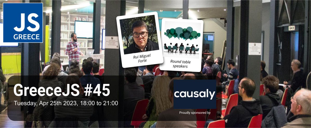 greecejs's tweet photo. Join us on 25th of April at InnovAthens to
- talk about the latest developments in #natural #language #processing
- following up with a roundtable discussion on #ChatGPT & other #LLMs
A bit thank you to our sponsor @CausalyAI
https://t.co/OmKXPrPvbJ
#GreeceJS #meetup #nlp #js https://t.co/wzPihMeSkK