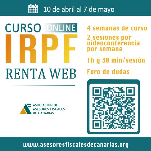 EAFiscal's tweet photo. 💶CURSO MONOGRÁFICO "CURSO RENTA WEB 2023"
🗓️ Desde el 17 de abril (ampliado) hasta el 14 de mayo de 2023
👩‍💻Online (Telepresencial )
�� Duración: 4 semanas
▶️Información e inscripción en https://t.co/0OWz8ypeGh https://t.co/tHiGVBTL4f