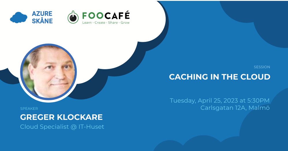 Azure Skåne is excited to invite you to another interesting session on April 25th - at 17:30: Greger Klockare, Cloud Specialist IT-HUSET, will give a session about Caching in the cloud.

Sign up here to attend: meetup.com/azure-skane/ev…

#AzureSkane
#CloudCaching
#cloudarchitecture