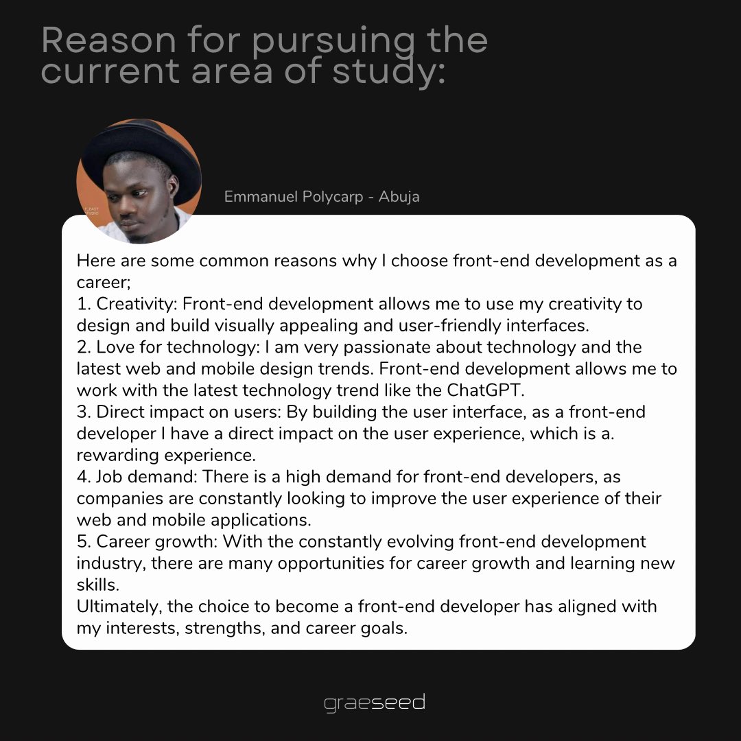 graeseed's tweet image. The last man standing so far in our Frontend Development team 

⦿  ⁣

#Edtech #techeducation #edtechteam #techskills #graeseed