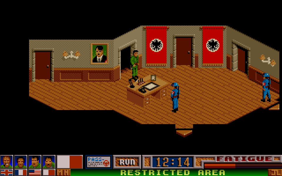 Gamrok's tweet photo. Who didn't enjoy trying to escape from the Colditz camp on Amiga? 🏰 🪖

Exploring the huge castle, watching the guards' rounds, collecting lock picks or stealing uniforms was very fun 😀

Very keen to play it again now!

#EscapeFromColditz #Amiga #RetroGaming #IsometricGame https://t.co/FHQuuQgsmh