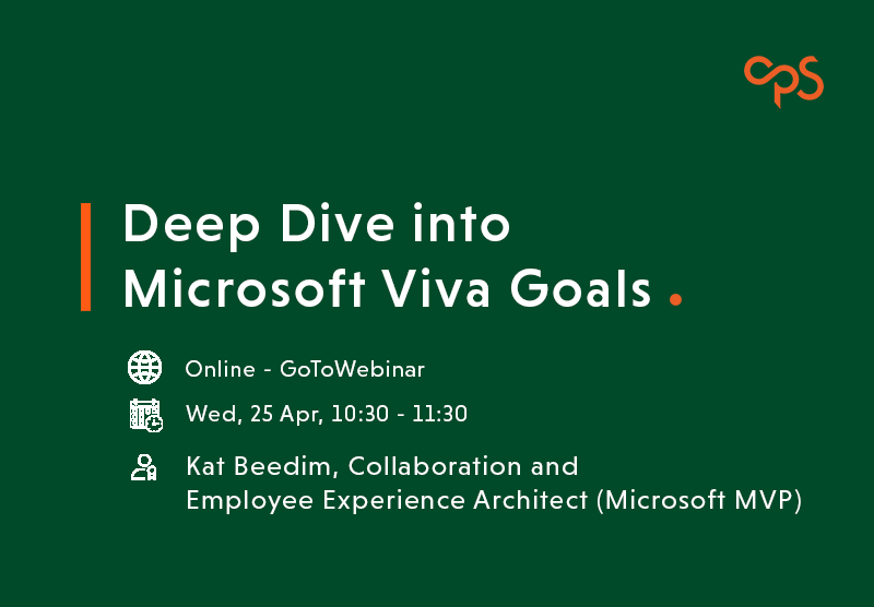 CPS_Solutions's tweet photo. Viva Goals is the latest technology transforming employee engagement and performance management! But what is it, what can it do, and how can you start using it? https://t.co/tfVxCdDdJe

#VivaGoals #Webinar #BusinessStrategy #HR https://t.co/Yl63tXrA5a