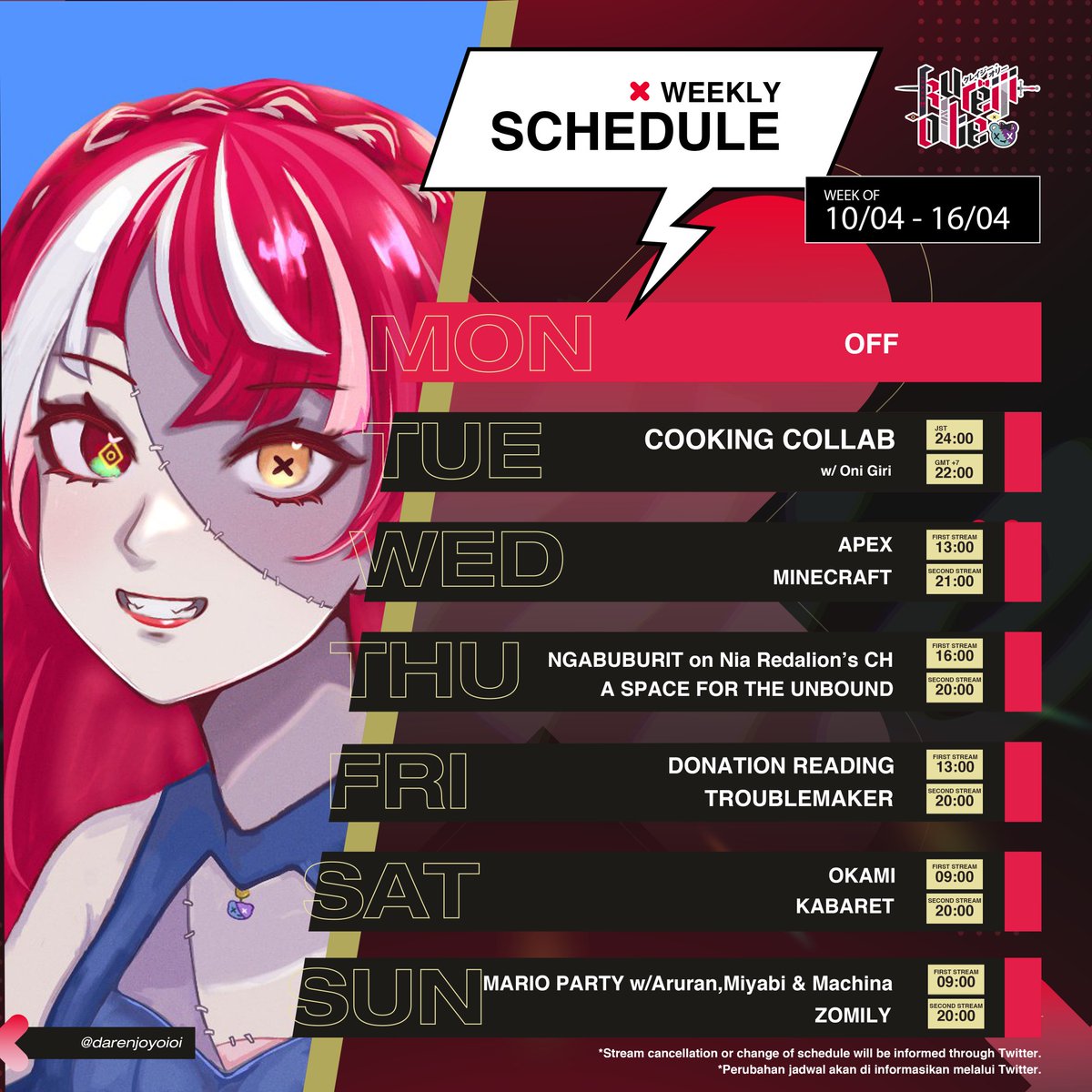 Hololive Indonesia On Twitter RT kureijiollie SCHEDULE UPDATE hololive-indonesia-on-twitter-rt-kureijiollie-schedule-update
