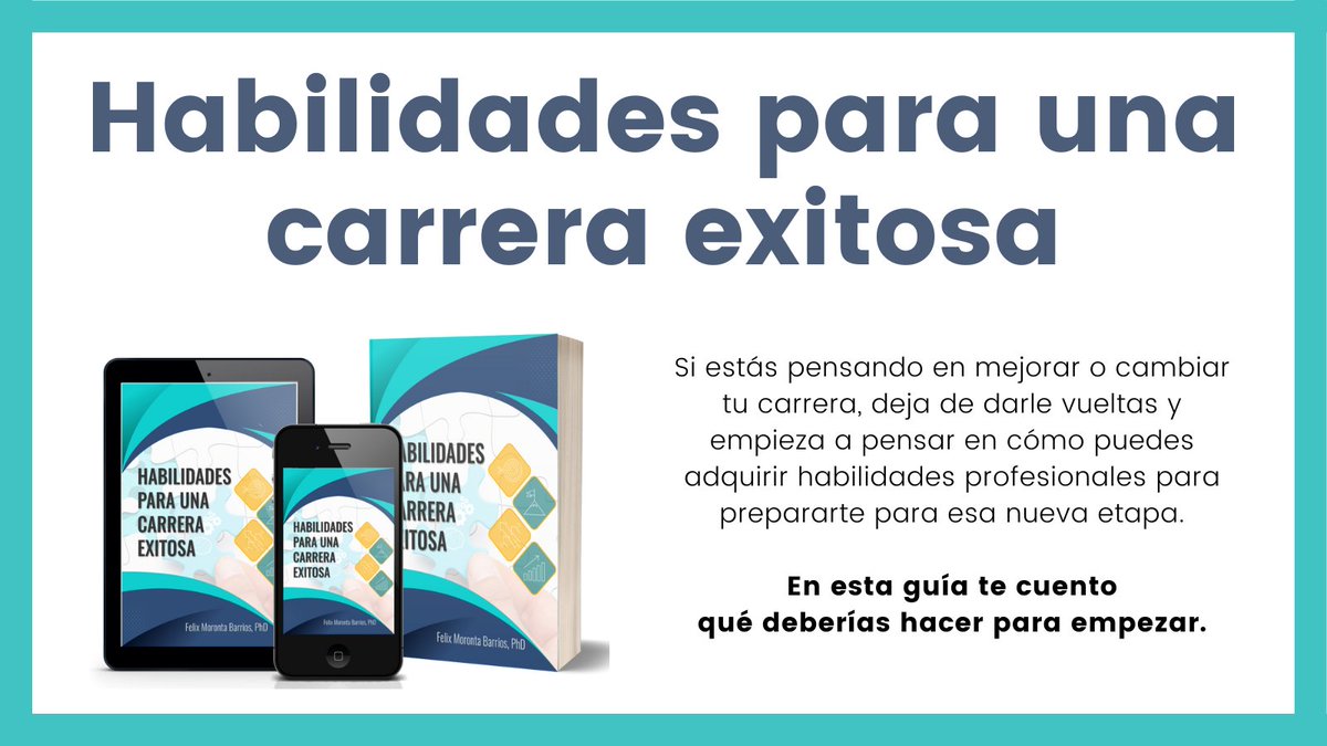 ¿Quieres mejorar o cambiar el curso de tu camino profesional?

Para conmemorar el décimo aniversario de mi PhD, escribí una guía que podría ayudarte.

Sígueme, retuitea y dale me gusta a este tuit. Luego te mandaré por mensaje privado el enlace para que puedas descargarla GRATIS.