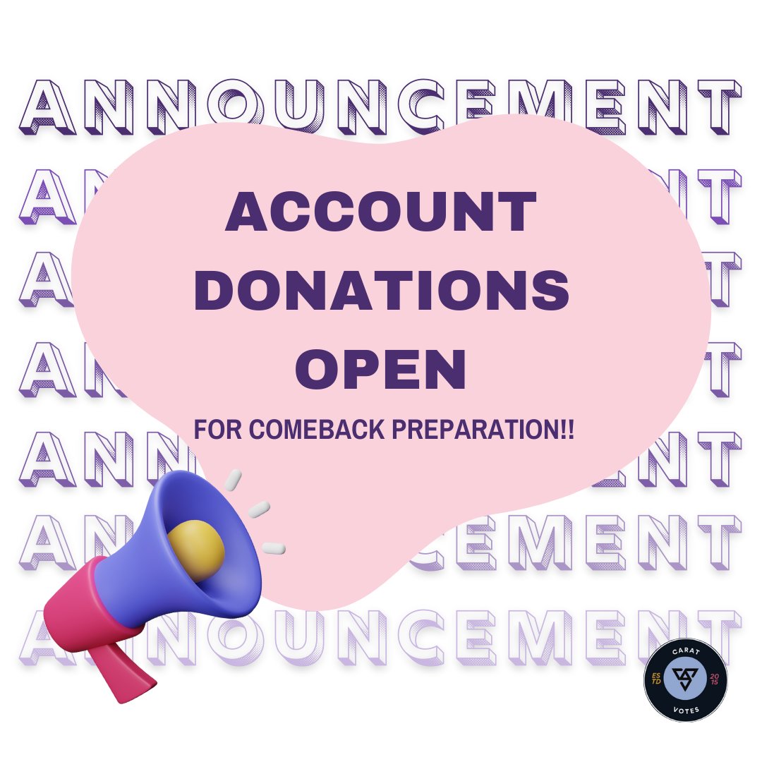 carat_votes's tweet photo. [FML COMEBACK]

📢ACCOUNT DONATIONS

The most awaited comeback is near CARATs! Our team is now open for account donation for comeback votings.

— Will not entertain DMs and drop your email accounts in the form here:
🔗 https://t.co/BKU9VADZff

#세븐틴⁠ #SEVENTEEN⁠ @pledis_17 https://t.co/dQ2cgtYFZe