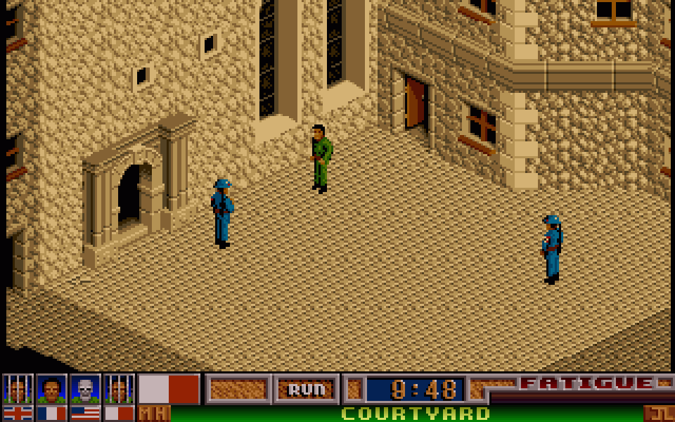 Gamrok's tweet photo. Who didn't enjoy trying to escape from the Colditz camp on Amiga? 🏰 🪖

Exploring the huge castle, watching the guards' rounds, collecting lock picks or stealing uniforms was very fun 😀

Very keen to play it again now!

#EscapeFromColditz #Amiga #RetroGaming #IsometricGame https://t.co/FHQuuQgsmh