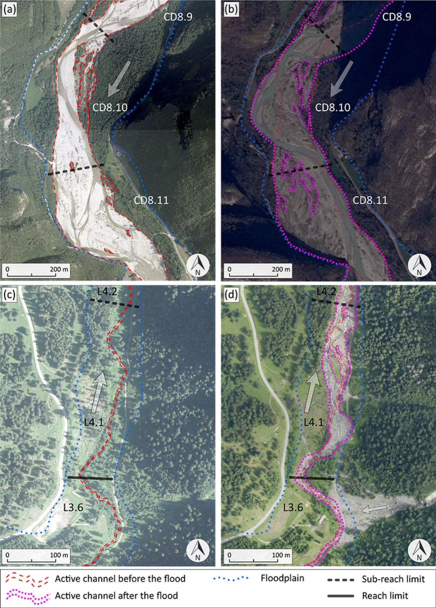 📣New paper by Andrea Brenna from @geounipd, @TESAF_unipd, and Lorenzo Marchi of @HRG_CNR on 'What drives major channel widening in mountain rivers during floods? The role of debris floods during a high-magnitude event'.
Here's the link: doi.org/10.1016/j.geom…
1/3