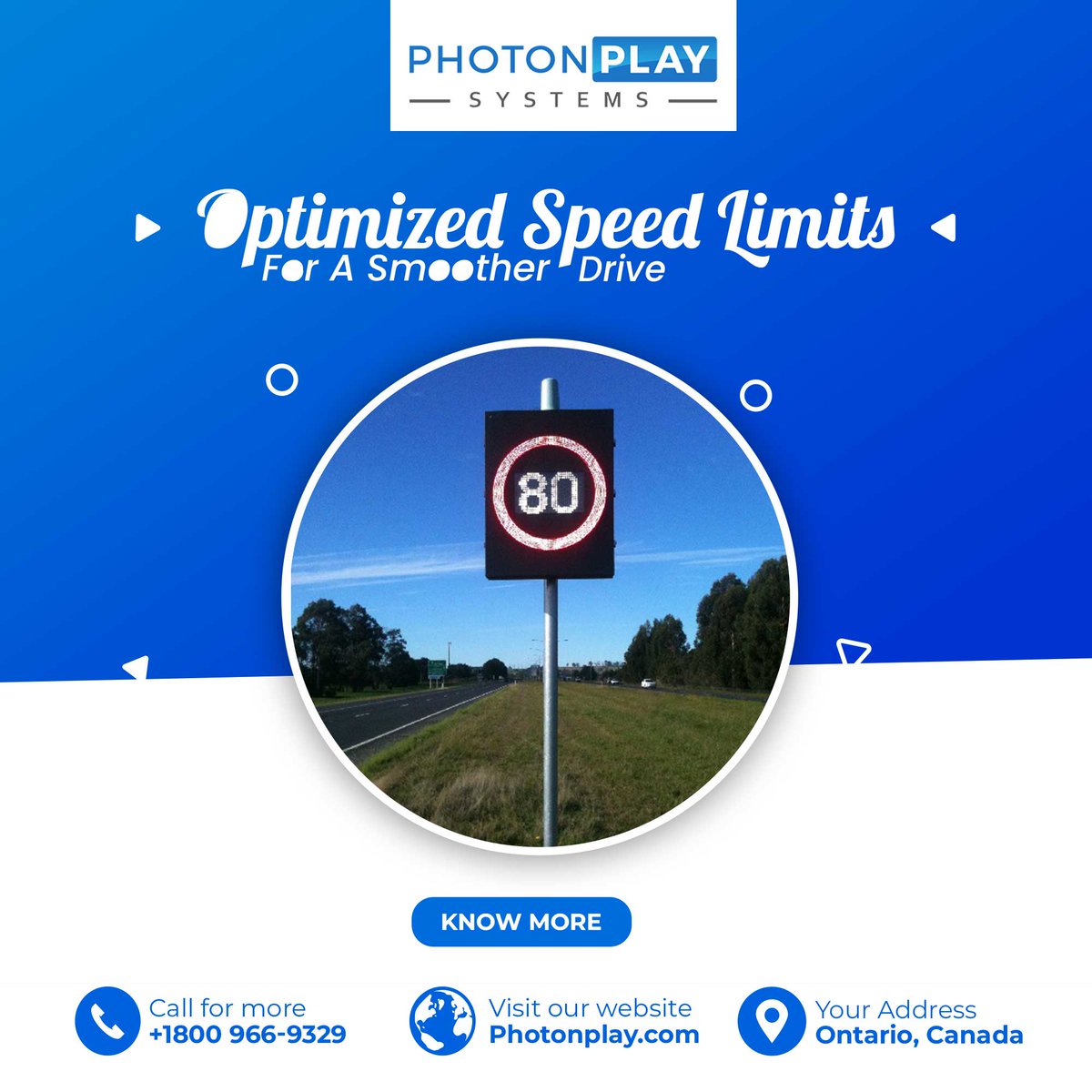 PhotonplayInc's tweet image. Optimized Speed Limits For A Smoother Drive

For More: photonplay.com/variable-speed…

#VariableMessageSigns #roadsafety #VMSsigns #safety #vsls1 #smartdriving #speedlimit #speedlimitsign #leddisplay #ledsignboard #ledscreen #ledsignboard #leddisplayscreen #digitalsignage