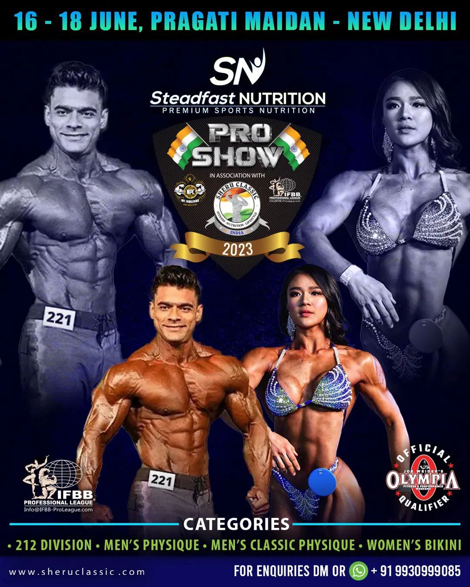 shamsherorg's tweet photo. Your Ticket to Mr. ⭕️lympia 2023 ‼️‼️ 66 Days Out ⌛️

Earn your ticket to the Mr. Olympia Stage by competing at Asia’s Largest Bodybuilding Stage at the @ihff_expo scheduled on 16th - 17th - 18th JUNE 🗓 
PRAGATI MAIDAN, NEW DELHI - INDIA 🇮🇳 https://t.co/QQMKRjdiYn