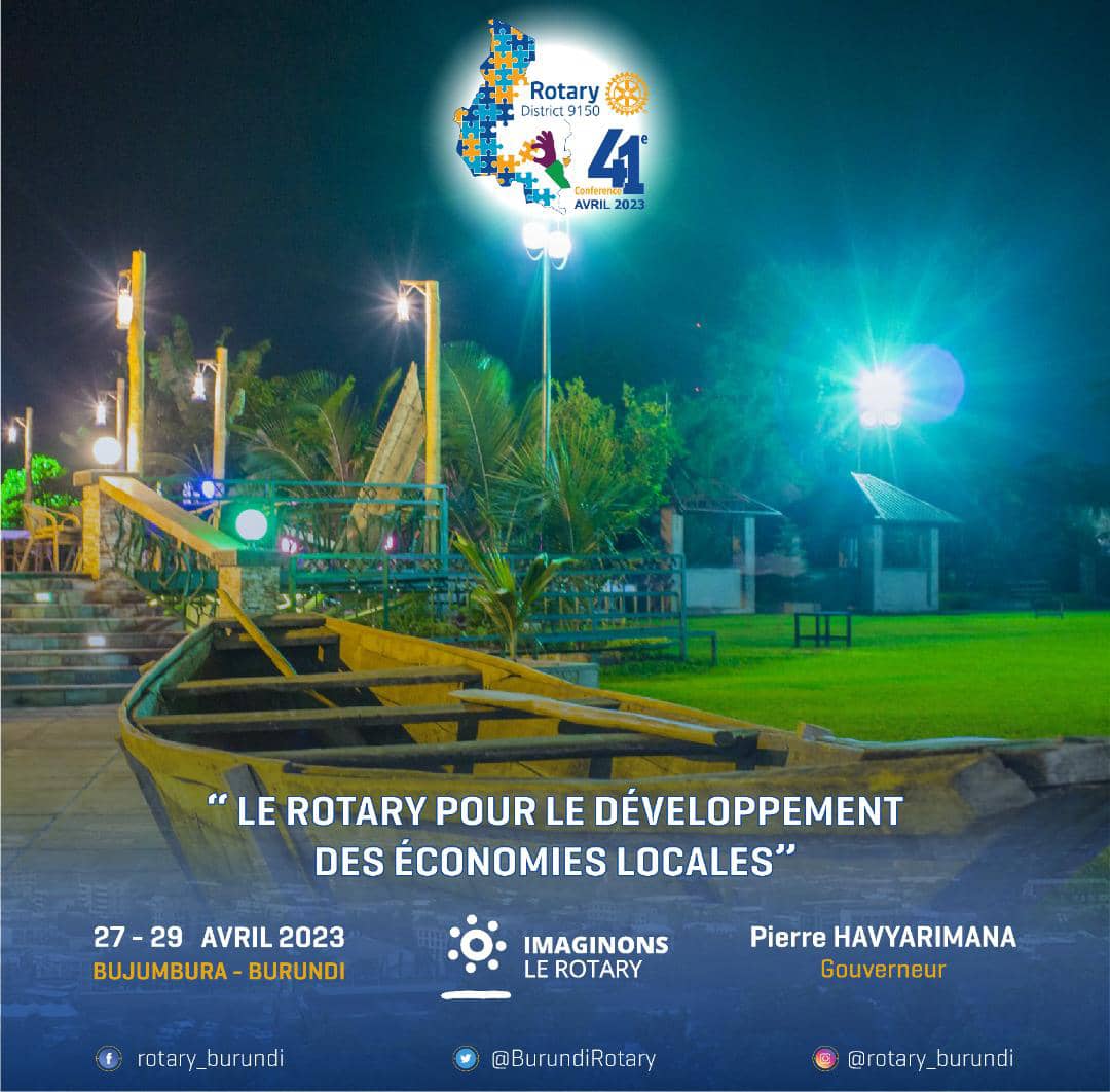 Zion beach, un restaurant-bar avec une vue imprenable sur le majestueux Lac Tanganyika, nous accueille pour la conférence de district.

#41è_CDD_Bujumbura
#Rotaryinternational
#District9150
#Rotaryburundi
#Rotaractburundi
#Imaginonslerotary