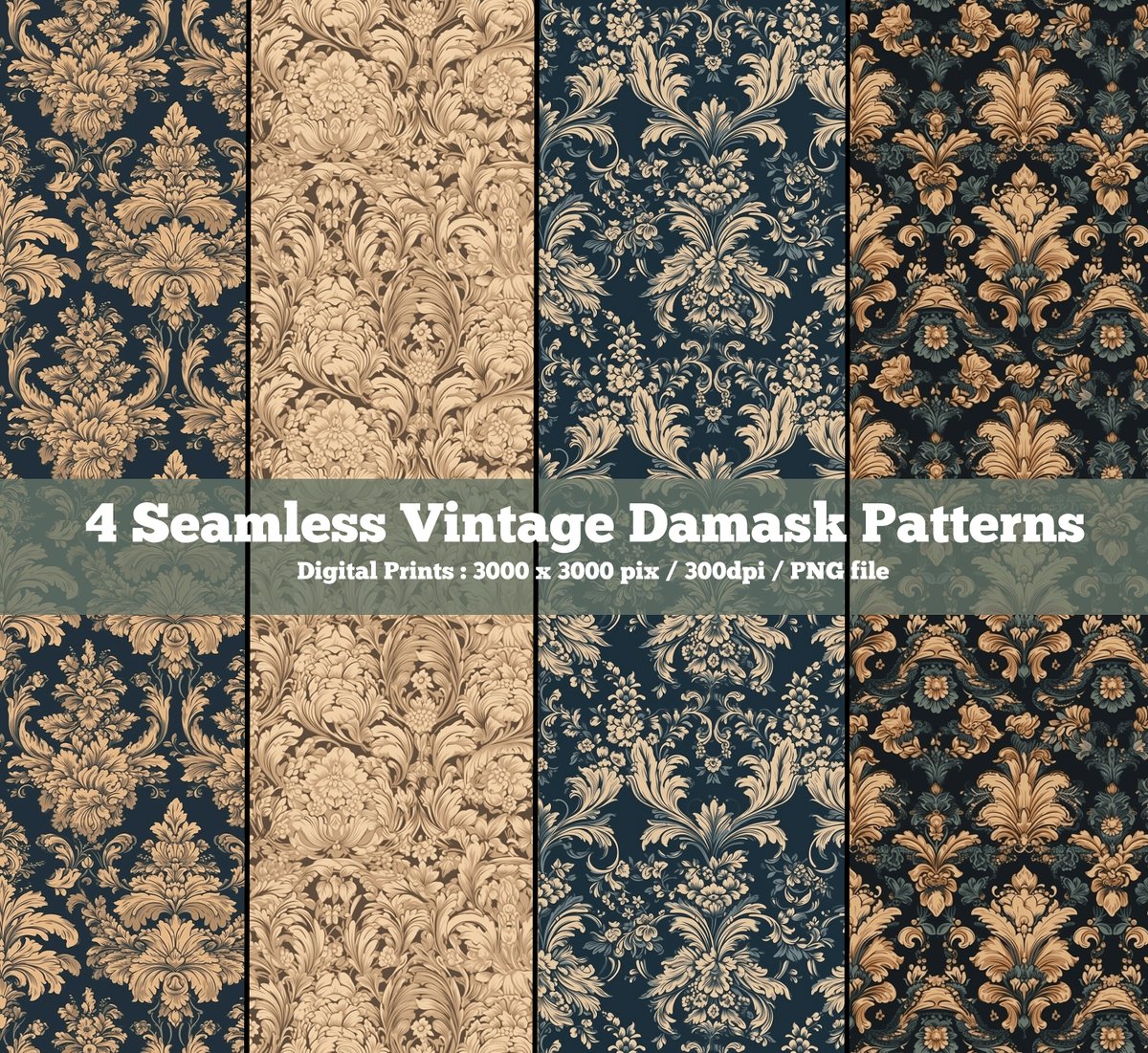 Excited to share the latest addition to my #etsy shop: Seamless Damask Vintage Pattern etsy.me/3zM2wBt #vintagefloral #mutedcolors #floralpattern #retrodesign #vintagestyle #natureinspired #bohochic #floralart #eclecticstyle