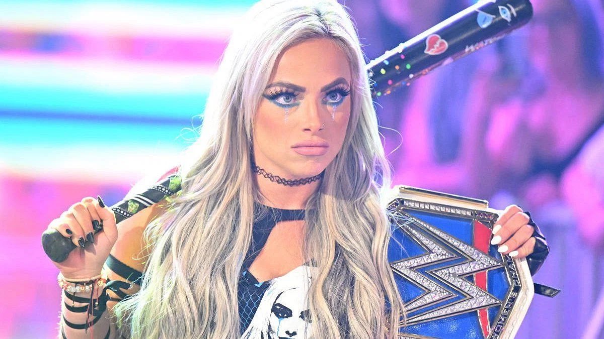probabeswwe's tweet photo. Stay away from her while you is the Womens champion liv Morgan gone take your title yall better watch out and watch her https://t.co/2EvCHyY9oT
