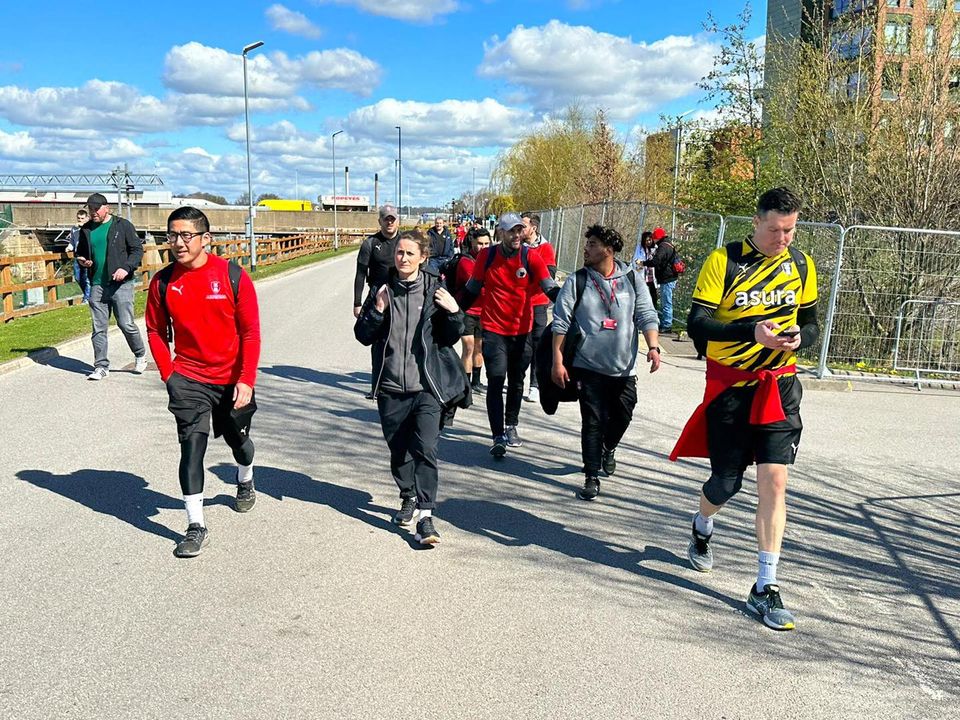 RUFC_CT's tweet photo. Absolutely amazing scenes at the New York Stadium as the #Walk4Rio walkers were greeted by little Rio and the Millers fans on Friday!

Click here to donate: https://t.co/72tlZopXlV

Every little helps for this little boy and his family @TommySpurr5 ❤️

#All4Rio https://t.co/blLEsw6RYb