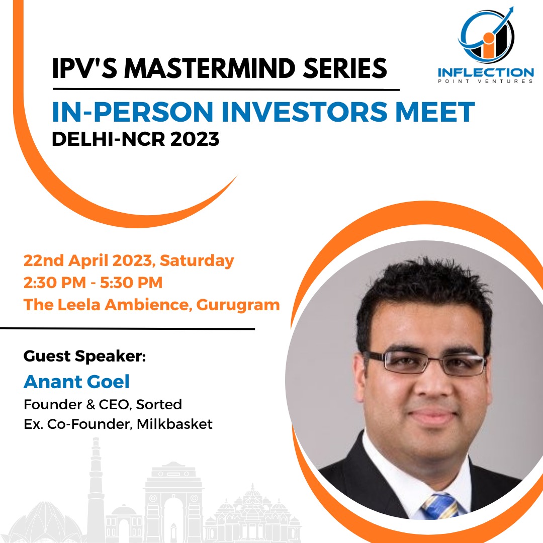 We are excited to invite you to the upcoming MasterMind Summit, a highly anticipated event for all IPV members. 

Venue: The Leela, Ambience, Gurugram 
Date: 22nd April 2023 
Time: 2:30 PM - 5:30 PM
Registration Link: forms.office.com/r/mVv4XuL1qT

#inflectionpointventures #mastermind